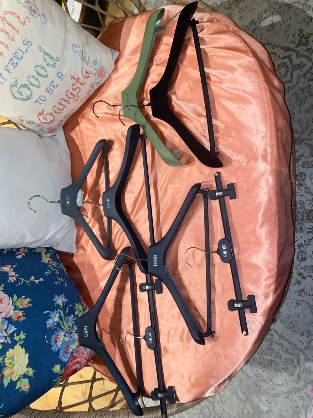 Dior and Gucci Assorted Velvet & Plastic Hangers